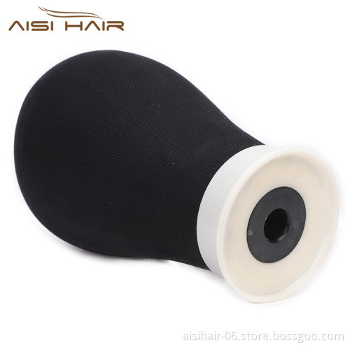 Aisi Hair Black Poly Canvas Block Head Wig Making  Weft Wig Display Styling Mannequin Head Manikin Head Dryer